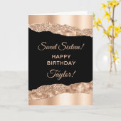 Roos Gold en zwarte glazen tranen zoete zestien Kaart (Gele Bloem)