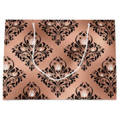  Roos Gold en Zwarte Gothic Floral Damask Groot Cadeauzakje (Voorkant)