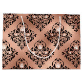  Roos Gold en Zwarte Gothic Floral Damask Groot Cadeauzakje (Achterkant)