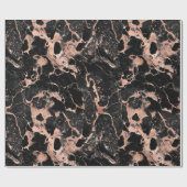 Roos Gold en zwarte marmer Cadeaupapier (Vlak)
