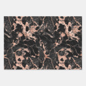 Roos Gold en zwarte marmer Inpakpapier Vel (Voorkant 3)