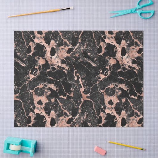 Roos Gold en zwarte marmer-loskoppeling Tissuepapier (Craft)