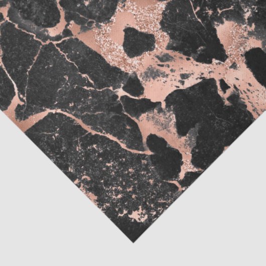 Roos Gold en zwarte marmer-loskoppeling Tissuepapier (Detail)