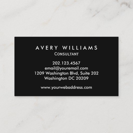 Roos Gold en zwarte moderne Abstracte Professional Visitekaartje (Achterkant)