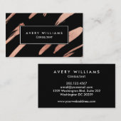 Roos Gold en zwarte moderne Abstracte Professional Visitekaartje (Voorkant / Achterkant)