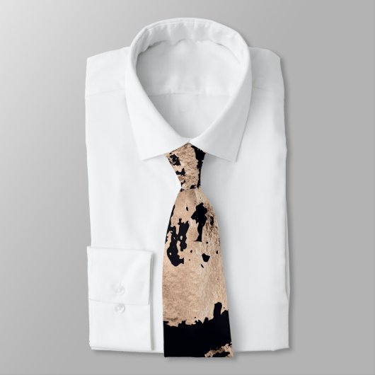 Roos Gold- en zwarte organische cirkels Stropdas (Gebonden)