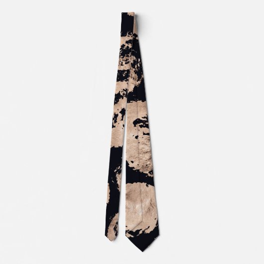 Roos Gold- en zwarte organische cirkels Stropdas (Achterkant)