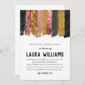 Roos Gold en zwarte tapedrive - uitnodiging op zat (Voorkant / Achterkant)