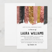 Roos Gold en zwarte tapedrive - uitnodiging op zat (Voorkant / Achterkant)