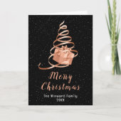 Roos Gold en zwarte tint, fijne kerst Feestdagen Kaart (Voorkant)