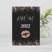 Roos Gold en zwarte uitnodiging (Staand voorkant)