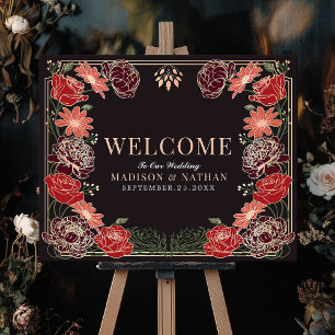 Roos Gold Enchanted Garden Wedding Welkomstbord Poster