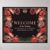 Roos Gold Enchanted Garden Wedding Welkomstbord Poster (Voorkant)