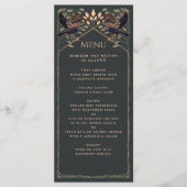 Roos Gold Enchanted Gothic Raven Wedding Flat Menu (Voorkant)