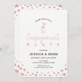 Roos Gold Engagement Party Kaart (Voorkant / Achterkant)