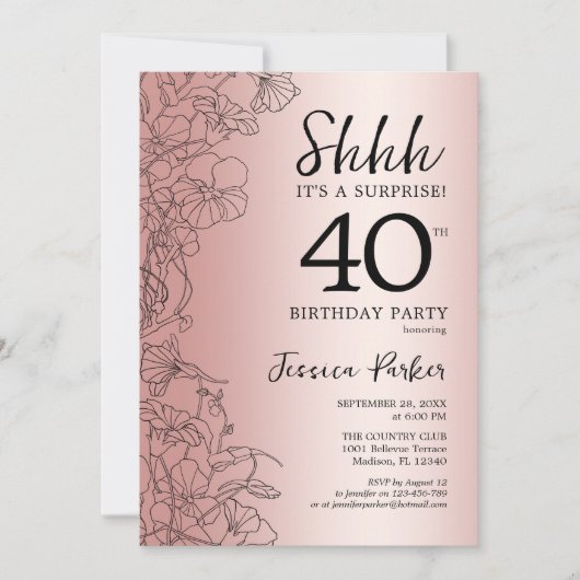 Roos Gold Enterprise 40e verjaardag Kaart (Voorkant)