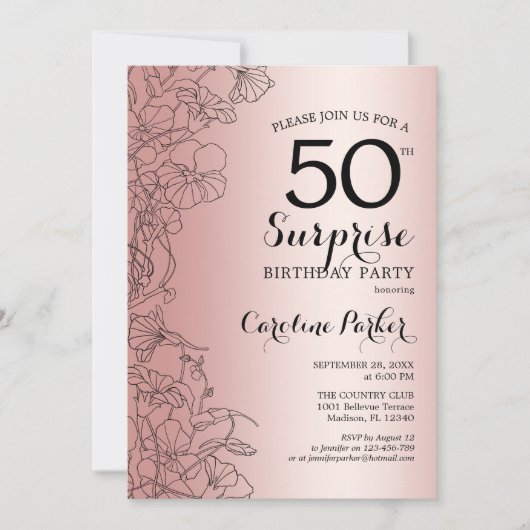 Roos Gold Enterprise - 50e verjaardag Kaart (Voorkant)