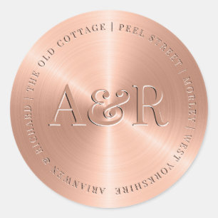 Roos Gold Envelope Sticker met monogram