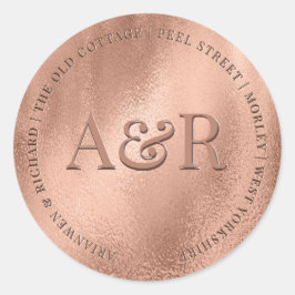 Roos Gold Envelope Sticker met monogram