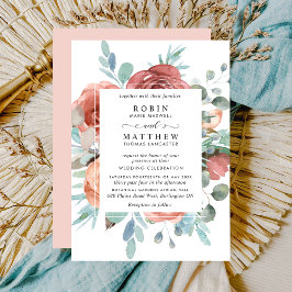 Roos Gold, Etherische Blush Peach Botanische bruil Kaart