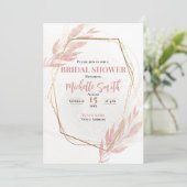 Roos Gold Eucalyptus Floral Vrijgezellenfeest Kaart (Staand voorkant)