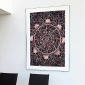 Roos Gold Eye Mandala Black Design Poster