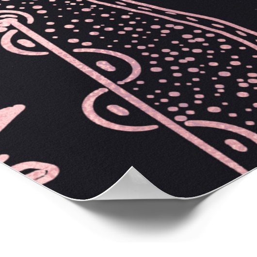 Roos Gold Eye Mandala Black Design Poster (Hoek)