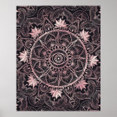Roos Gold Eye Mandala Black Design Poster (Voorkant)