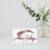 Roos Gold Eyebrow Salon Microblading Marmer Visitekaartje (Staand voorkant)