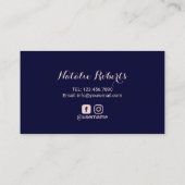 Roos Gold Eyebrow Salon Microblading Modern Navy Visitekaartje (Achterkant)