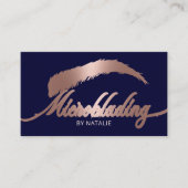 Roos Gold Eyebrow Salon Microblading Modern Navy Visitekaartje (Voorkant)
