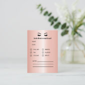 Roos Gold Eyelash Extension Client Consulting Visitekaartje (Staand voorkant)