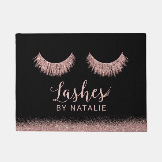 Roos Gold Eyelash Extensions Beauty Salon Deurmat (Voorkant)