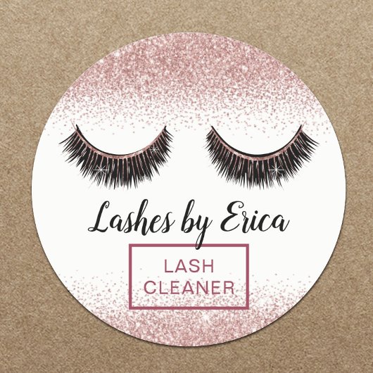 Roos Gold Eyelash Extensions Lash Cleaner Ronde Sticker