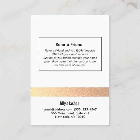 Roos Gold Eyelash Extensions Nazorg Verwijzing (Achterkant)