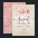 Roos Gold Fab Floral Glitter 16th Birthday Cream Kaart<br><div class="desc">Elegant 16e verjaardag Roos Gold Floral & Glitter op uitnodiging van Cream sjabloon.</div>