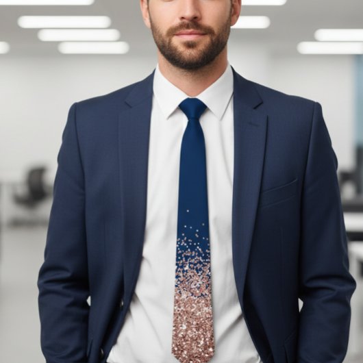 Roos Gold Fading Waterfall Ombre Glitter look Stropdas