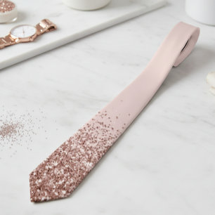 Roos Gold Fading Waterfall Ombre Glitter Stropdas