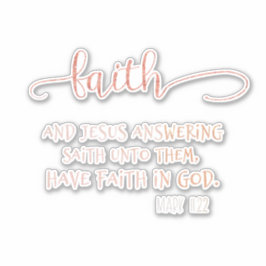 Roos Gold Faith met KJV Bijbelvers Sticker