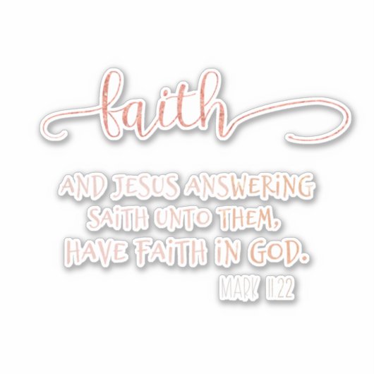 Roos Gold Faith met KJV Bijbelvers Sticker (Voorkant)