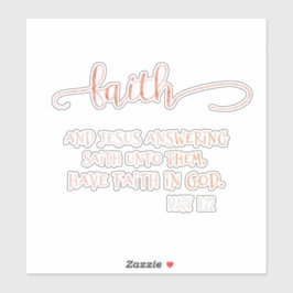 Roos Gold Faith met KJV Bijbelvers Sticker