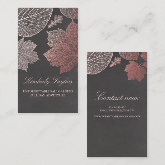 Roos Gold Fall laat elegante tuin achter Visitekaartje (Voorkant / Achterkant)