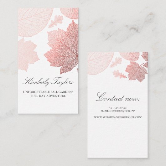 Roos Gold Fall laat elegante tuin achter Visitekaartje (Voorkant / Achterkant)