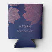 Roos Gold Fall laat Navy Blue rustieke bruiloft Blikjeskoeler (Voorkant)