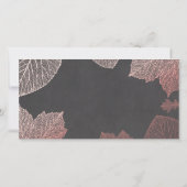 Roos Gold Fall Leaves Weduwfoto Hartelijk dank Bedankkaart (Achterkant)