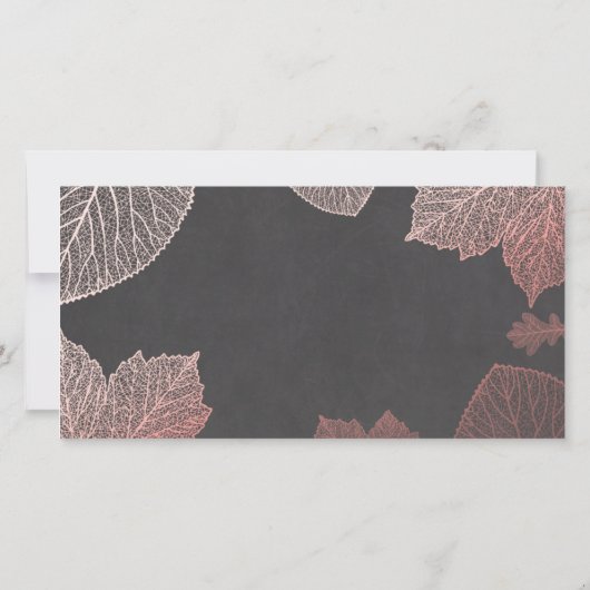 Roos Gold Fall Leaves Weduwfoto Hartelijk dank Bedankkaart (Achterkant)