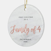 Roos Gold Family van vier gepersonaliseerde Faux M Keramisch Ornament (Links)