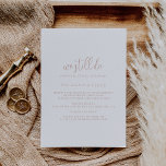 Roos Gold Fancy script We doen nog steeds gelofte  Kaart<br><div class="desc">Dit gouden fancy manuscript van roos wij nog vow vernieuwingsuitnodiging is perfect voor een rustic stemhernieuwing ceremonie en een viering. Het eenvoudige en elegante ontwerp kenmerkt klassieke en fancy manuscripttypografie in roos goud.</div>