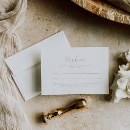 Roos Gold Fancy Script Wedding Song-aanvraagkaart RSVP Kaartje