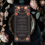 Roos Gold Fantasy Enchanted Floral Garden Wedding Menu<br><div class="desc">Elegant,  grillig,  Fantasy Enchanted Floral Garden bruiloft ontwerp perfect voor een betoverde bos-thema viering. Dit ontwerp heeft bloemenelementen in een lijst van groene bladeren,  en gouden accenten. Overeenkomende items in onze winkel voor een compleet feestthema.</div>